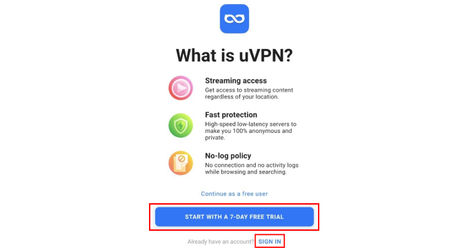 Star a free VPN